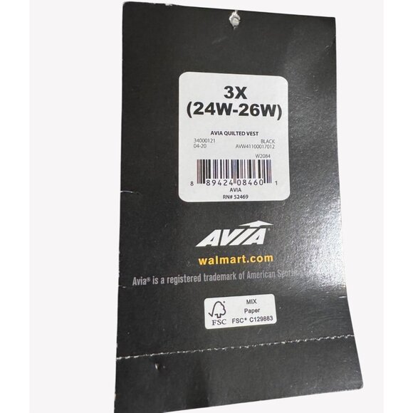 NWT Avia Womens Black Full-Zip 3X Quilted Puffer Vest Running Jogging Pockets - Picture 5 of 9